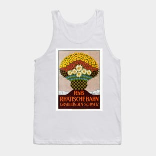 RhB Rhätische Bahn Switzerland Vintage Poster 1911 Tank Top